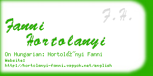 fanni hortolanyi business card